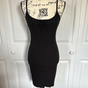 Black Ribbed Knit Dress